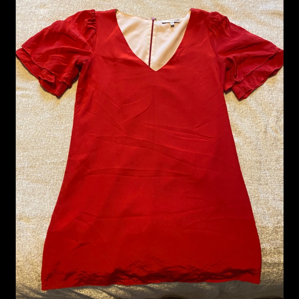 Lavender Brown STRAWBERRY RED SILK DRESS